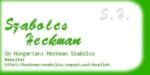 szabolcs heckman business card